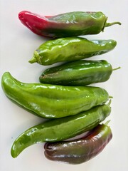 Grüner und Roter Paprika vom Garten isoliert - Pepper