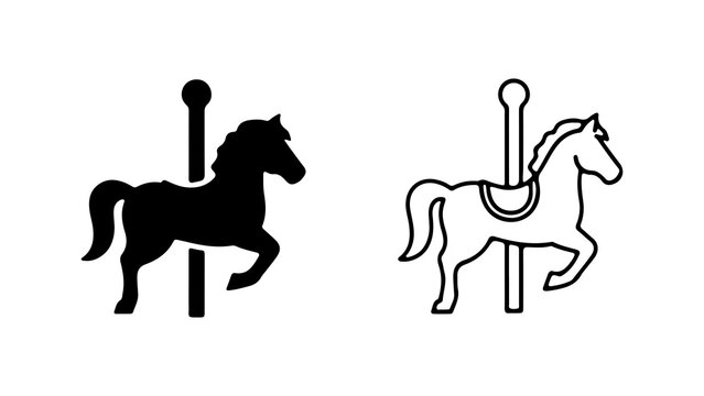 Carousel horse icon with transparent background