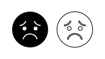 Sad face icons with transparent background