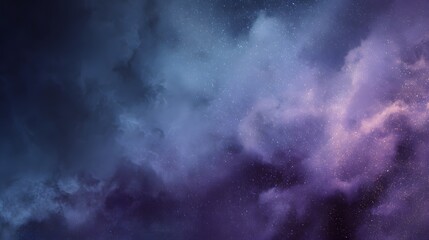 Fototapeta premium Nebula with glowing particles in deep space in shades of purple and blue.
