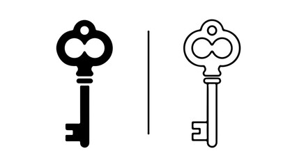 Antique key with transparent background