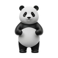 Playful panda character on transparent background