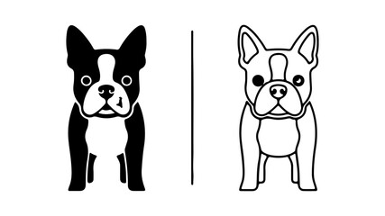 Boston terrier icon with transparent background