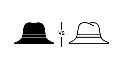 Bucket hats comparison with transparent background