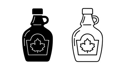 Maple syrup bottles with transparent background