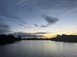 sunset over the river