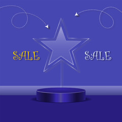 star podium display product glassmorphism design