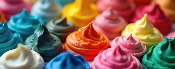 Close-up shot of various modeling clays in different colors, textures, and consistencies, ready for sculpting and shaping Ideal for art, craft, and design projects , handmade, project, plasticine