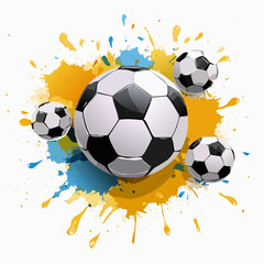 Fototapeta premium Soccer Balls Paint Splatter