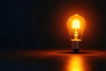 A single bright light bulb illuminates a dark room, casting a warm glow and creating intriguing shadows Symbolic of inspiration, innovation, and new ideas , knowledge, dark room, bulb