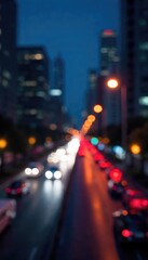 A blurred cityscape at night provides a calming, atmospheric backdrop for your design projects Perfect for websites, presentations, or any project needing a subtle urban feel , subtle, blurred