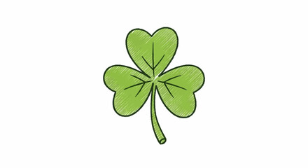 Simple Clover Illustration for St. Patrick's Day Celebrations and Irish-Themed Designs, for use in digital graphics, educational materials, or holiday promotions