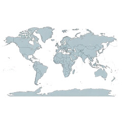 World map illustration on transparent background