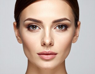 Close-up of a woman with emphasized eye makeup　アイメイクを強調した女性のクローズアップ