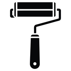 flat vector icon of paint brush and roller  renov