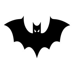 Spooky Black Bat Silhouette Vector Icon