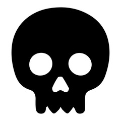 Black Skull Icon: Danger, Poison, or Mortality Symbol