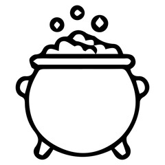 Halloween Witch Cauldron Outline Icon