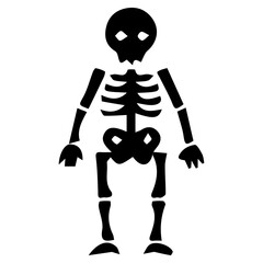 Minimalist Black Skeleton Icon Vector Graphic
