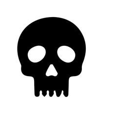 Simple Black Skull Icon. Death, Danger, and Poison Warning Symbol Vector