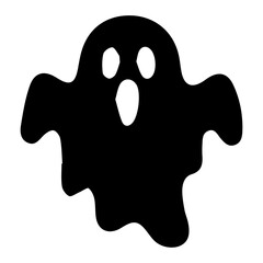 Spooky Halloween Ghost Silhouette Vector Icon