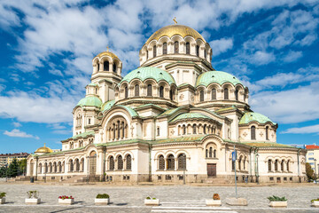 Alexander Nevski Cathedral in Sofia, Bulgaria. The cathedral was built in neo-Byzantine style between 1882 and 1912.
