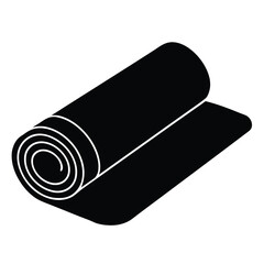 flat vector of a yoga mat with rolled up end  cle