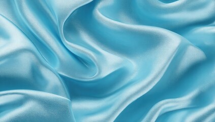 Obraz premium Light blue silk fabric with flowing drapes
