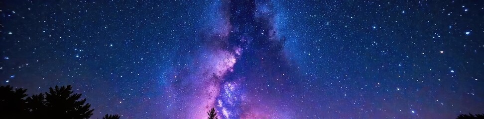A vibrant summer night sky filled with countless twinkling stars, the Milky Way stretching across the celestial canvas  Perfect for travel, astronomy, and nature themes ,  adventure,  nature