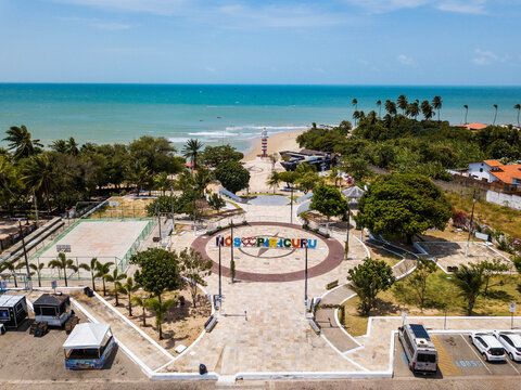 Paracuru, Cear&aacute; - aerial view of the seaside square
