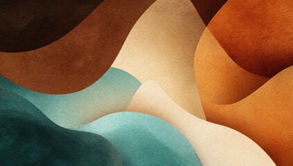 Abstract layered shapes in earthy tones
