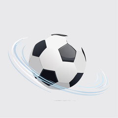 Obraz premium clipart football angled diagonally with motion effect minimal clean background pure white