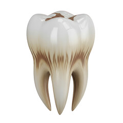 Tooth decay illustration on transparent background