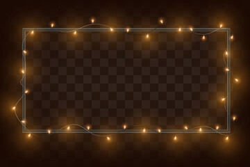 Christmas Garland Frame on Transparent Background