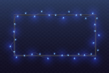 Christmas Garland Frame on Transparent Background