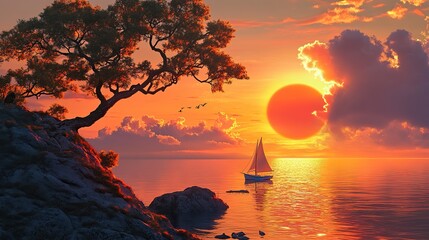 sunset, sea, water, beach, sky, ocean, sun, landscape, sunrise, cloud, nature, dusk, coast, clouds, wave,b