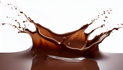 chocolate splash on white background