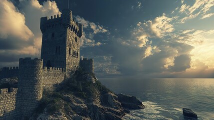 tower, castle, architecture, sky, medieval, building, old, history, stone, ancient, travel, fortress,