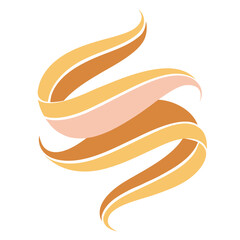 Gold Ribbon Swirling in Elegant Curved Motion