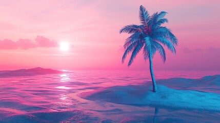 Ultra-realistic 4K photo of the endless black desert scene set against the pink sea of Miami, 