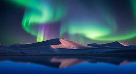 Arctic Fox Under the Northern Lights - A Winter Wonderland Spectacle.