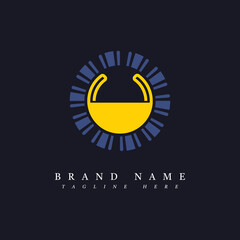 abstract rounded  geometric logo design