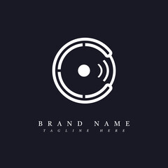 Modern abstract white rounded  logo with a wifi sign