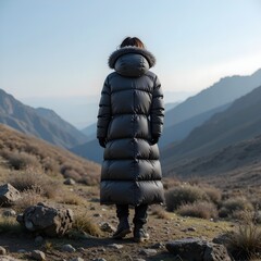 puffer jacket, down jacket, padded coat, winter clothes, AI Generative