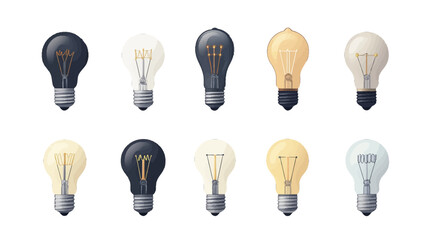 Modern Flat Vector Design in Bright and Dark Styles