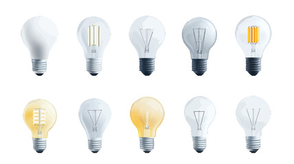 Showcasing LED and Edison Light Bulbs in a Modern Environment - Vector Illustration
