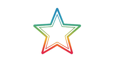 Obraz premium Five pointed star outline icon vector