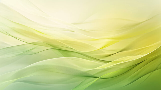 Abstract Green and Yellow Wavy Background with Subtle Texture and Flowing Lines - Powered by Adobe