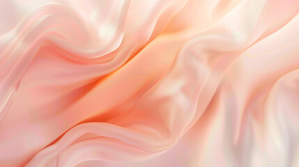 Fototapeta premium Elegant Peach Silk Fabric Background with Soft Draping and Delicate Texture