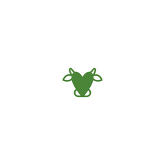 Green Heart Cow Vector